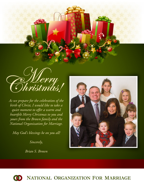 Click to allow images to see a special Christmas message from NOM's President Brian Brown!